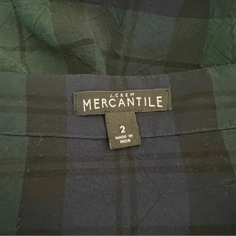 J. Crew Mercantile Plaid Wrap Blouse